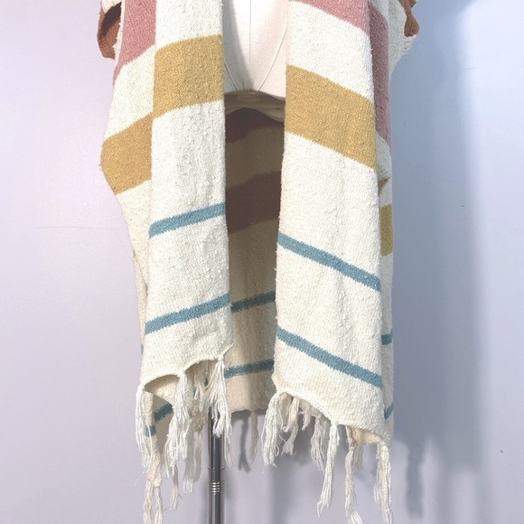Anthropologie By Together Colorful Striped Kimono Cardigan with fringe size S/M - Picture 5 of 12